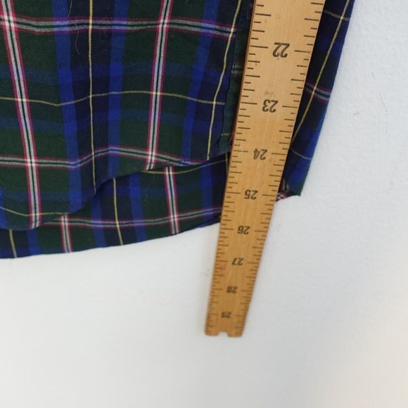 J Crew Shirt Small Cotton Slim Fit Button Down Green Plaid Tartan Cabincore‎ - Picture 4 of 9